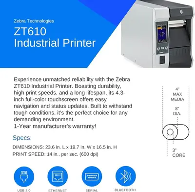 Zebra Technologies ZT62063-T010100Z Image