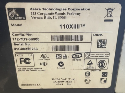 Zebra 110XiIII Image
