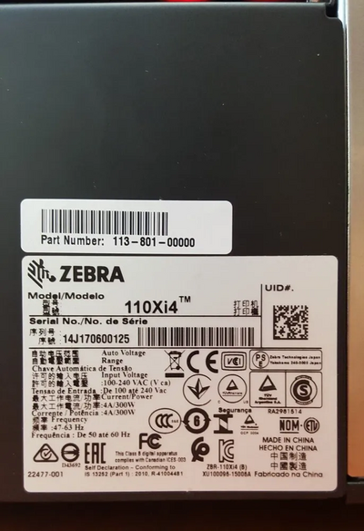 Zebra 110XI4 Image