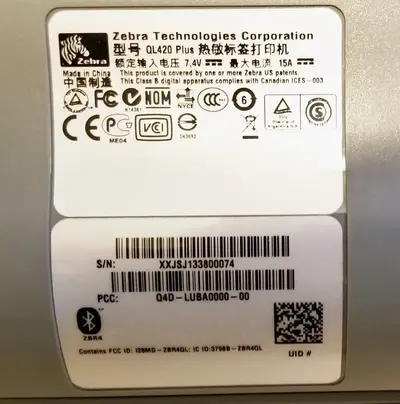 Zebra Ql420 plus Image