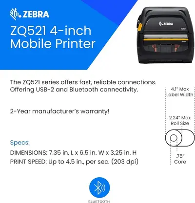 Zebra ZQ521 Bluetooth Image