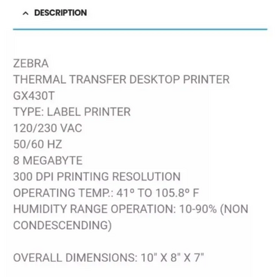 Zebra Gx430t Image
