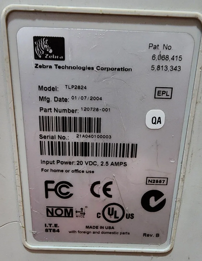 Zebra TLP2824 Image