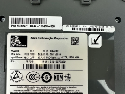 Zebra GK420T (GX42-100410-000) Image