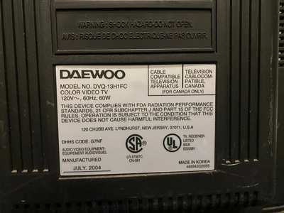 Daewoo DVQ-13H1FC Image