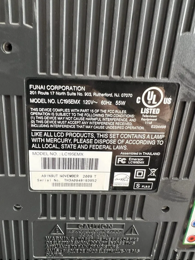 Emerson Funai Lc195emx Image