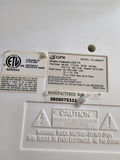 GPX KCL88060DT Image