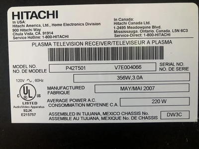 Hitachi P42T501 Image