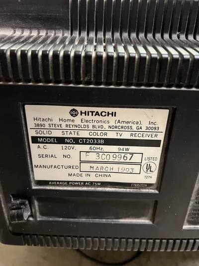Hitachi CT2033B Image