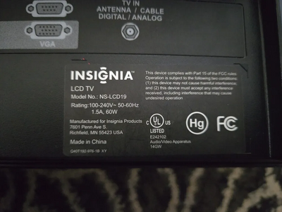 Insignia Ns-lcd19 Image
