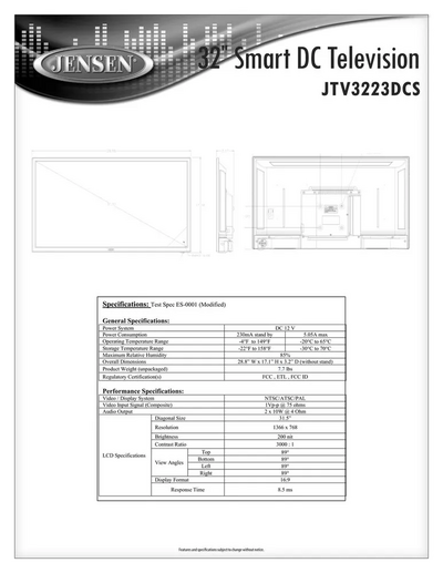 Jensen JTV3223DCS Image