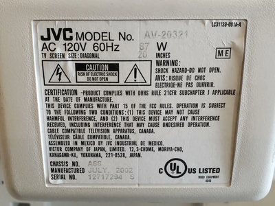 JVC AV-20321 Image