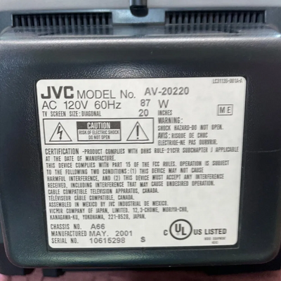 JVC AV-20220 Image