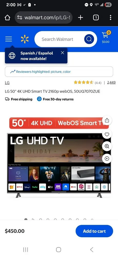 LG 50UQ7070ZUE Image