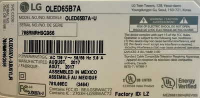 LG OLED65B7A Image