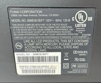Magnavox 26MD301B/F7 Image