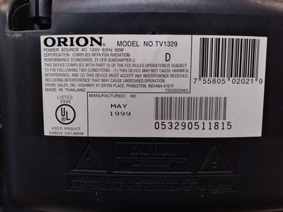 Orion Tv1329 Image