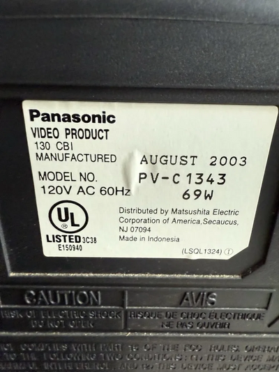 Panasonic Pv-1343 Image
