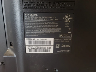 Philips 39pfl2608 Image