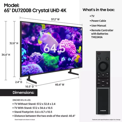 Samsung UN65DU7200BXZA Image