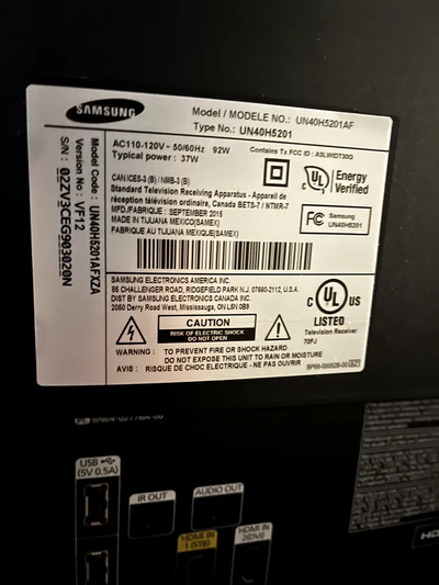 Samsung UN40H5201 Image