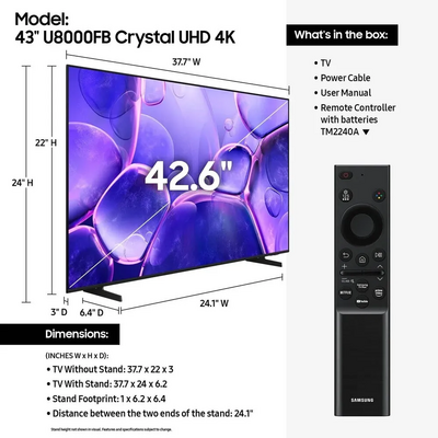 Samsung UN43U8000FBXZA Image