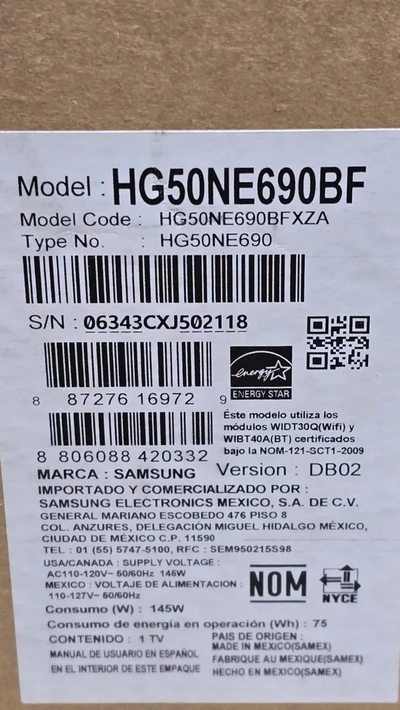 Samsung HG50NE690BF Image