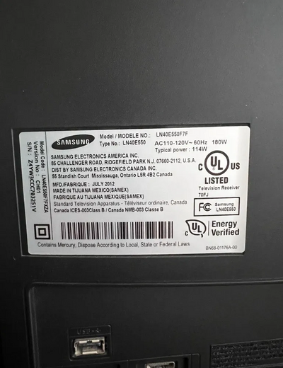 Samsung LN40E550 Image