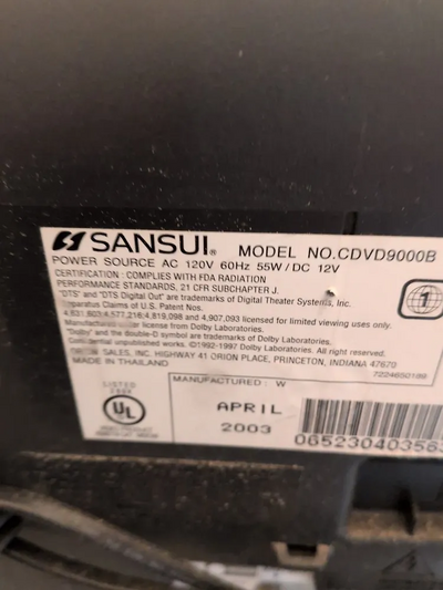 Sansui Cdvd9000 Image