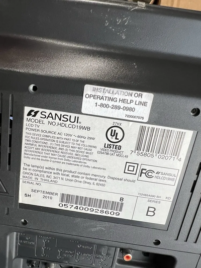 Sansui Hdlcd19wb Image
