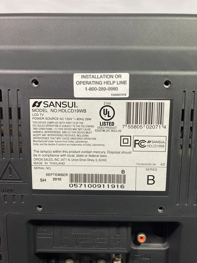 Sansui Hdlcd19wb Image