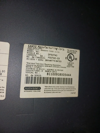 SANYO Dp50740 Image