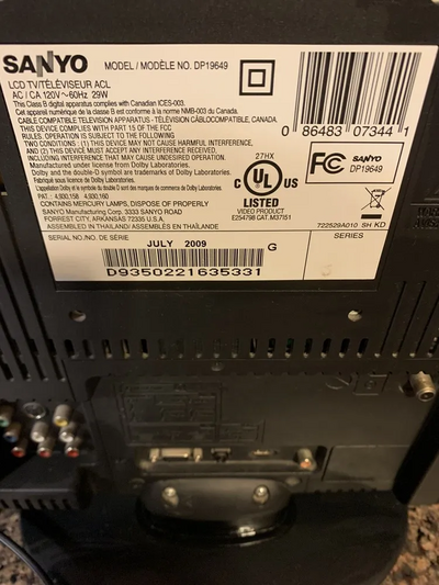 SANYO 19-in Image