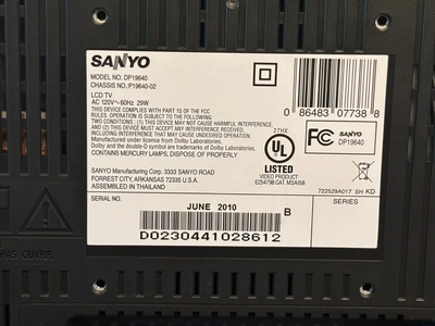 SANYO Dp19640 Image