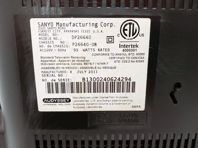 SANYO Dp26640 Image
