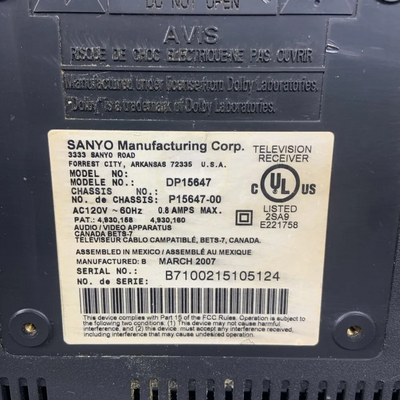 SANYO DP15647 Image