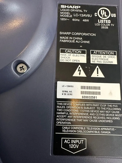Sharp LC-13AV6U Image