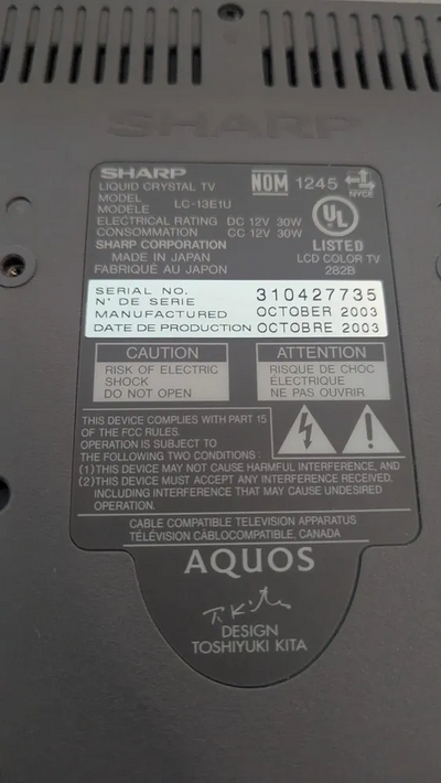 Sharp Aquos lc-13e1u Image