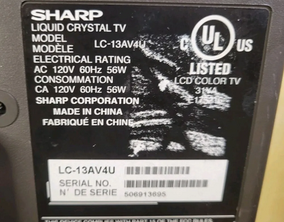 Sharp LC13AV4U Image