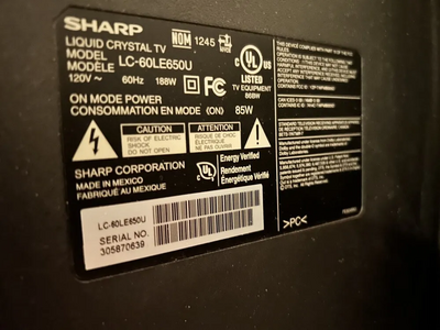 Sharp LC-60LE650U Image