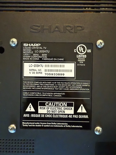 Sharp LC-20SH7U Image