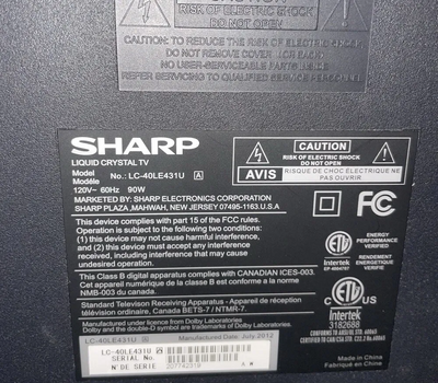 Sharp Lc-40le431u Image