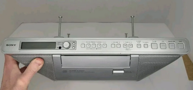 Sony Icf-cd555tv features am/fm radio, under cabinet tv Image