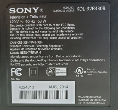 Sony KDL 32R330B Image