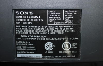 Sony Trinitron kv-20vm40 Image