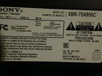 Sony 75xbr850c Image