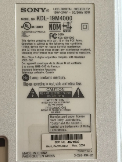 Sony KDL-19M4000 Image
