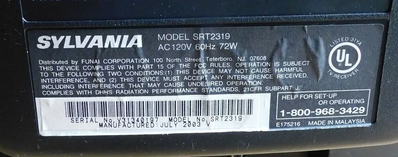 SYLVANIA SRT2319 Image