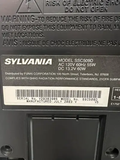 SYLVANIA Ssc509d Image