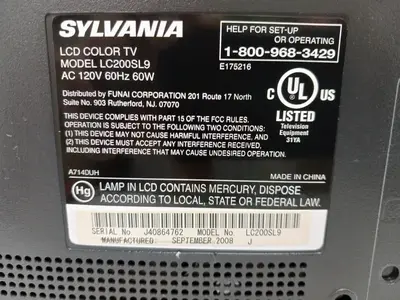 SYLVANIA Lc200sl9 Image